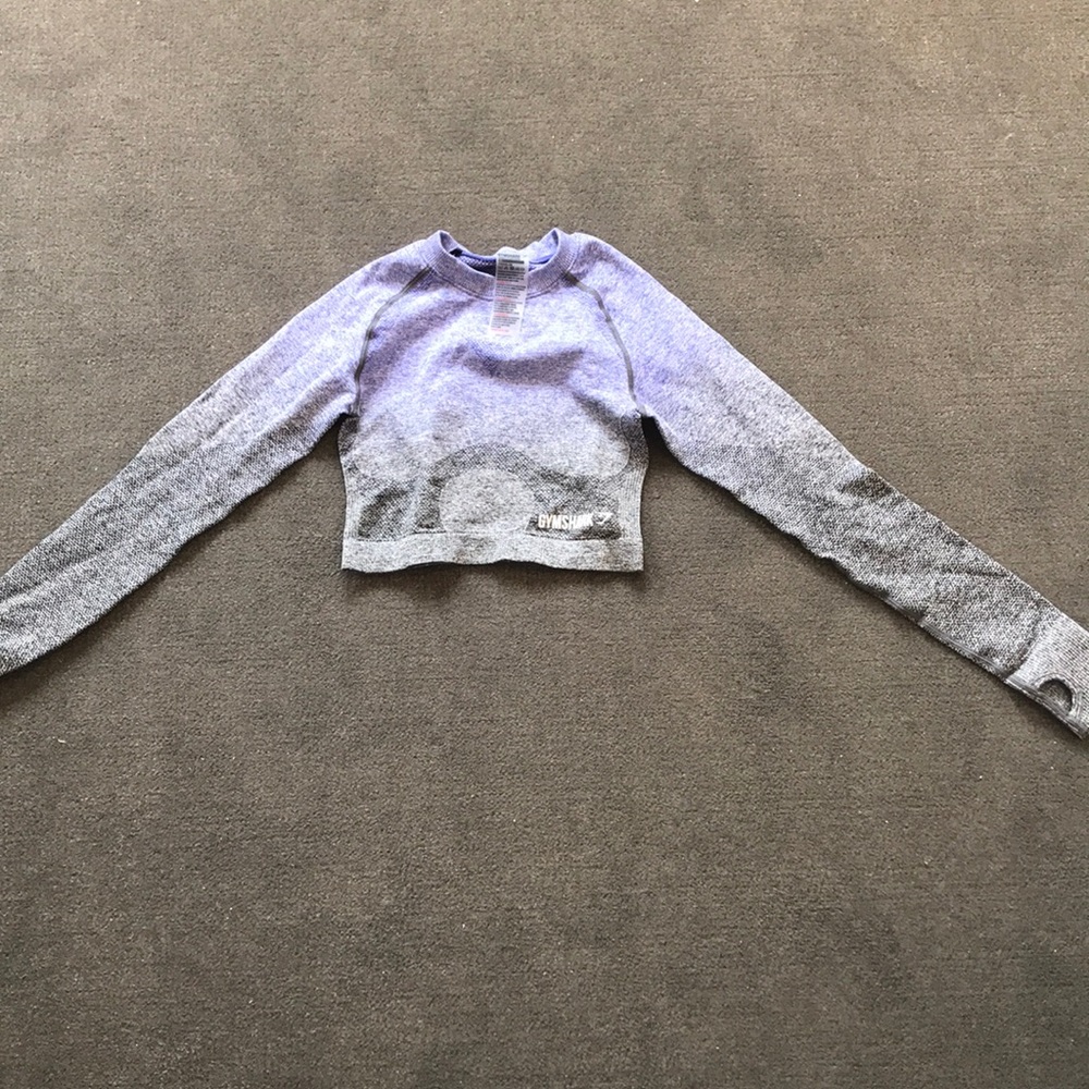 Gymshark Indigo/Gray ombré seamless crop